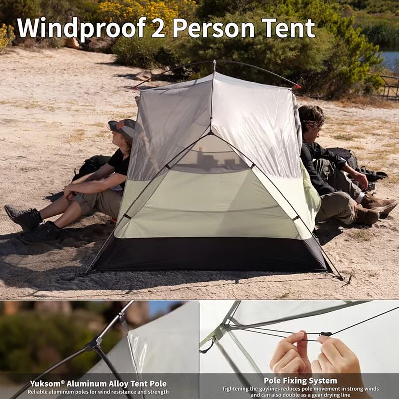 2‑Personen-Trekkingzelt Naturehike Mongar Pro 2 20D light grey 2