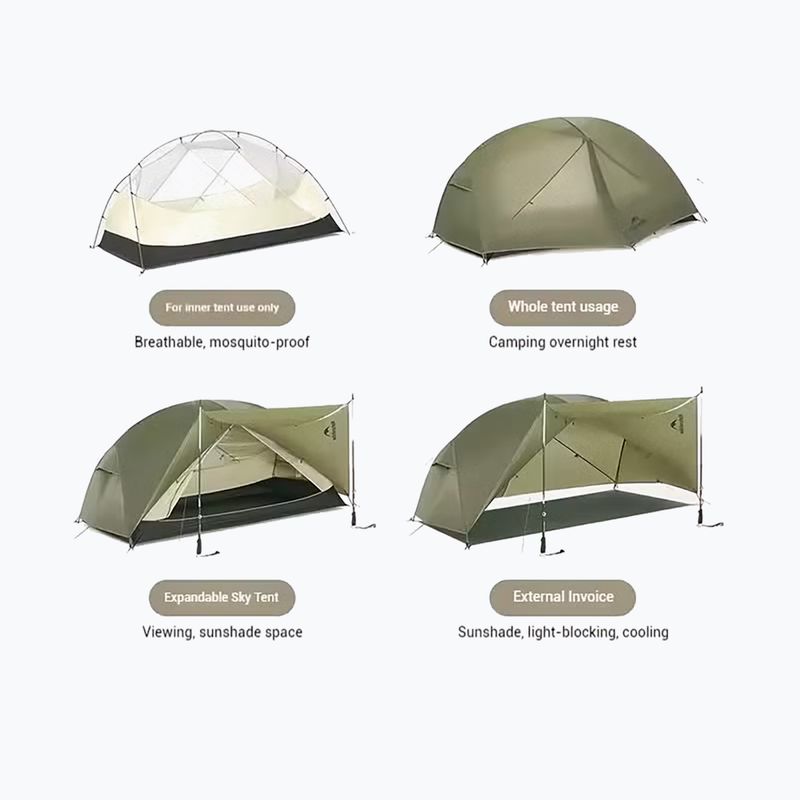 1‑Personen-Trekkingzelt Naturehike Mongar Pro 1 20D olive 3