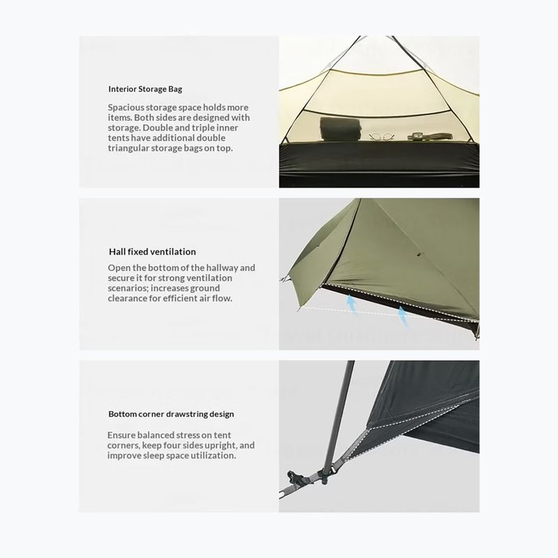1‑Personen-Trekkingzelt Naturehike Mongar Pro 1 20D olive 5