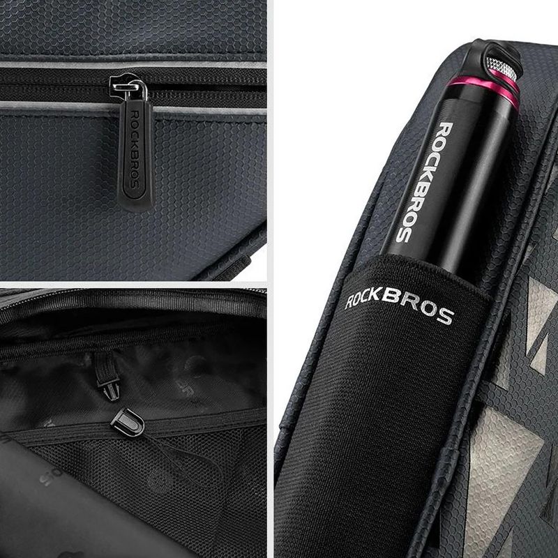 Rockbros B39-2 1,5 l schwarz Fahrrad Rahmentasche 8