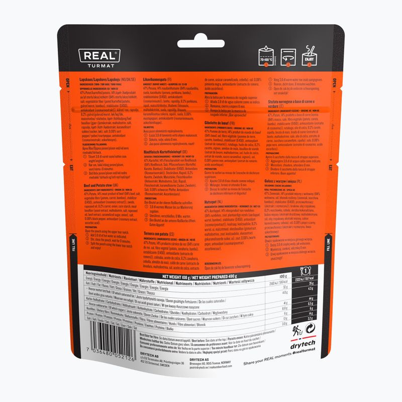 Tiefkühlgetrocknete Lebensmittel Real Turmat Beef Stew with Potatoes 108 g 2