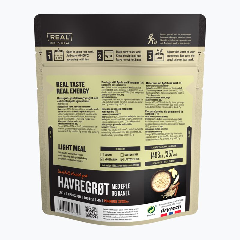 Tiefkühlgetrocknete Lebensmittel Real Turmat Oatmeal with Apple and Cinnamon 196 g 2