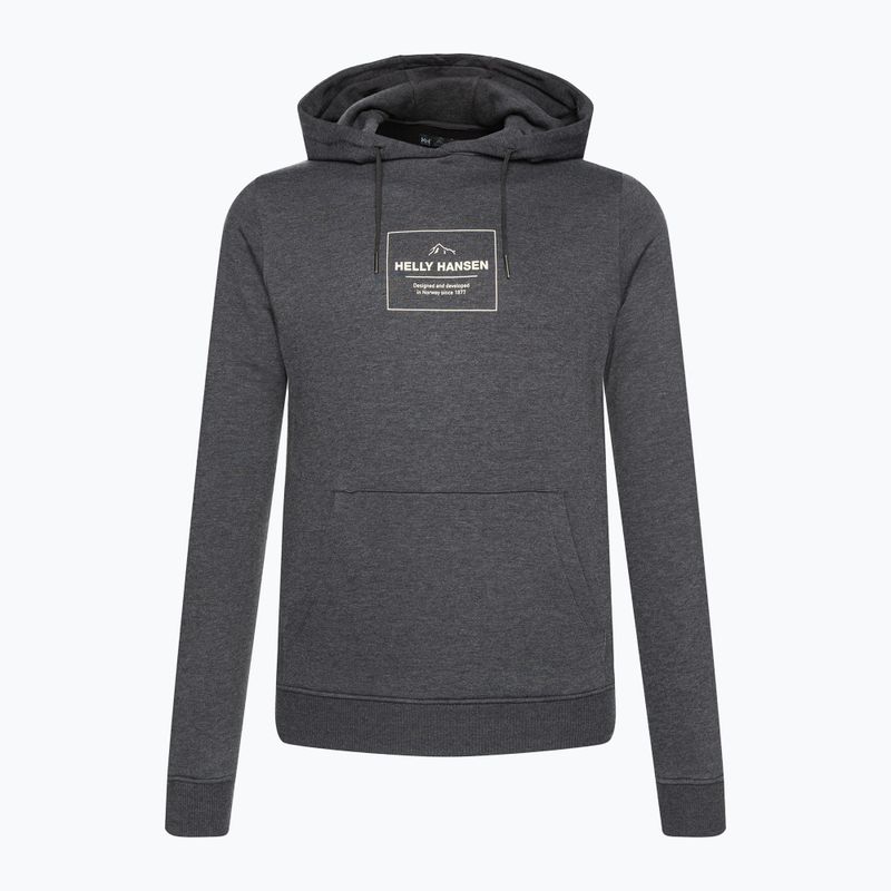 Herren-Trekking-Sweatshirt Helly Hansen F2F Organic Cotton Hoodie Ebenholz melange
