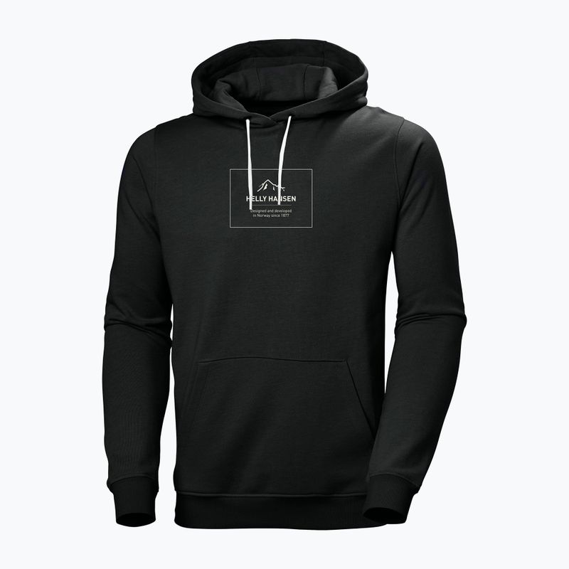 Herren-Trekking-Sweatshirt Helly Hansen F2F Organic Cotton Hoodie Ebenholz melange 5