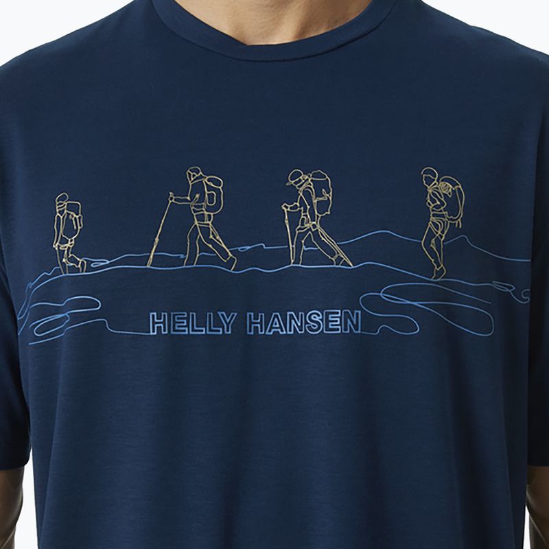 Helly Hansen Skog Recycled Graphic Herren-Trekking-T-Shirt navy blau 63083_584