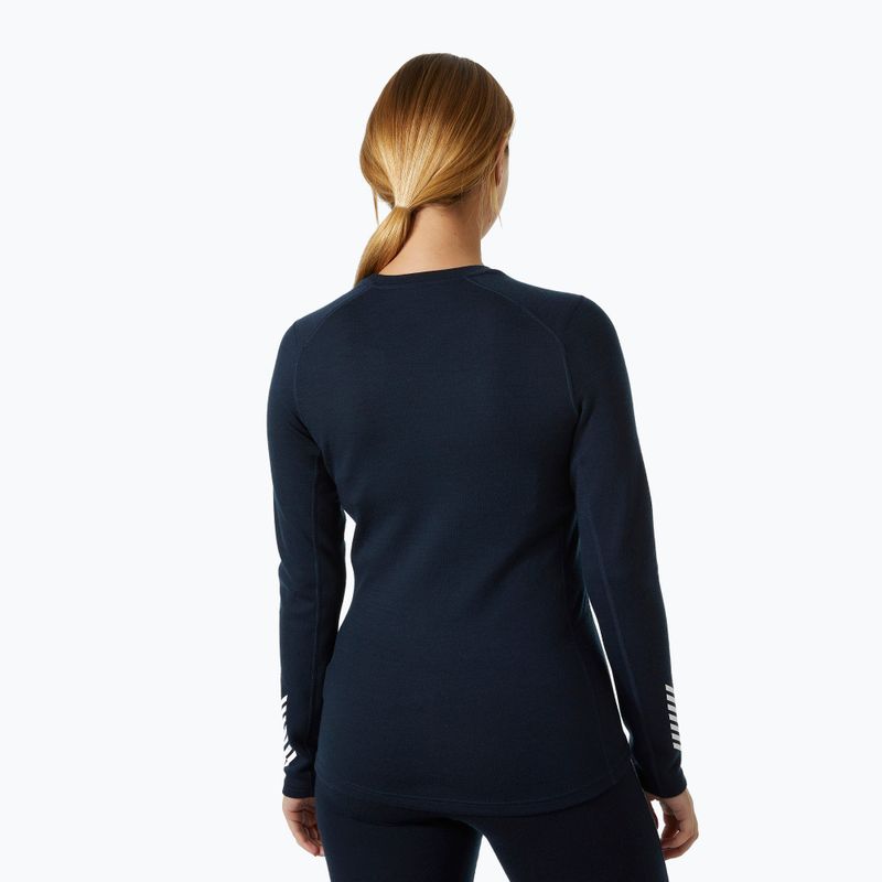 Damen Thermo-Sweatshirt Helly Hansen Lifa Merino Midweight Gra Crew navy star pixel 2