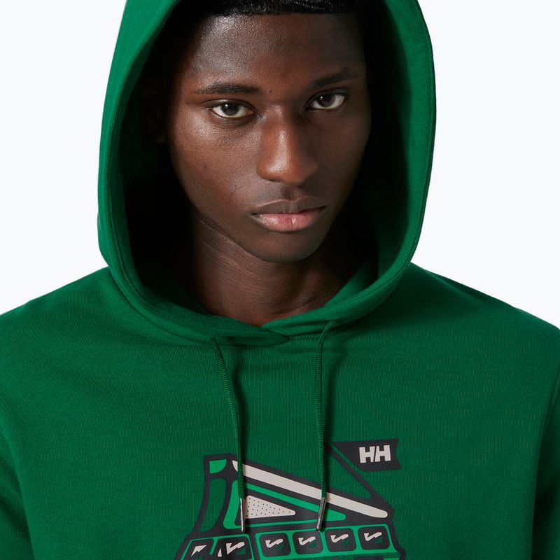 Herren-Trekking-Sweatshirt Helly Hansen F2F Organic Cotton Hoodie malachite 3
