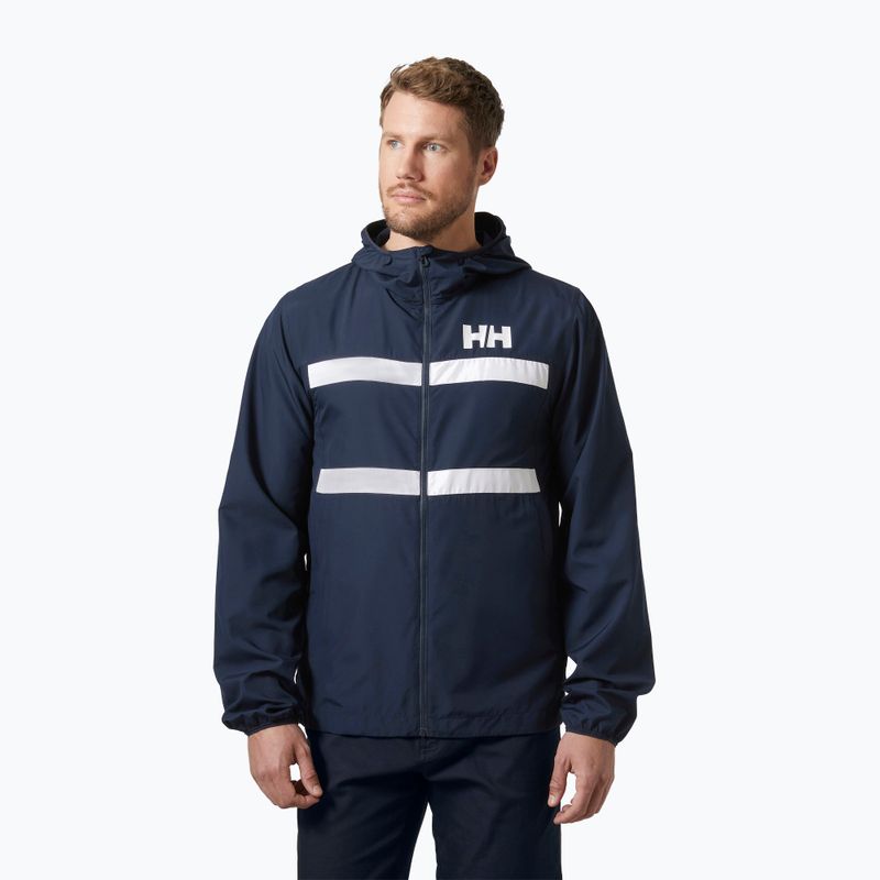 Herren Segeljacke Helly Hansen Salt Striped Windbreaker navy