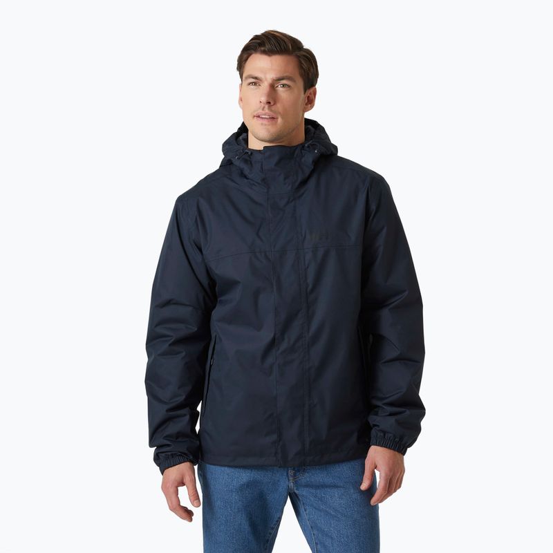 Herren Helly Hansen Vancouver Fleece gefütterte Regenjacke navy