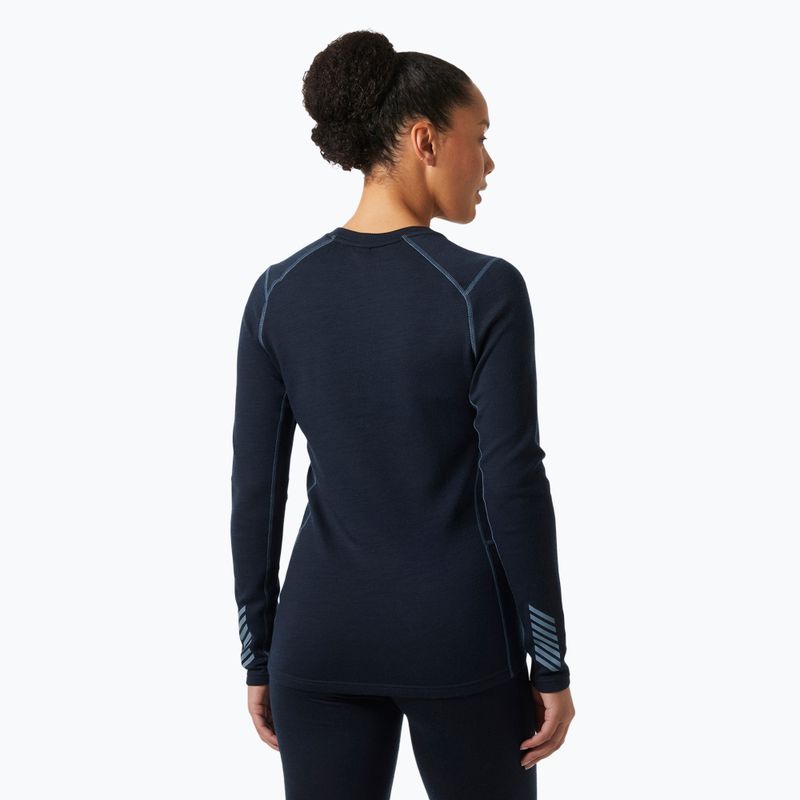 Damen Thermoaktivshirt Helly Hansen Lifa Merino Midweight Graphic Crew navy nordic rose aop 2