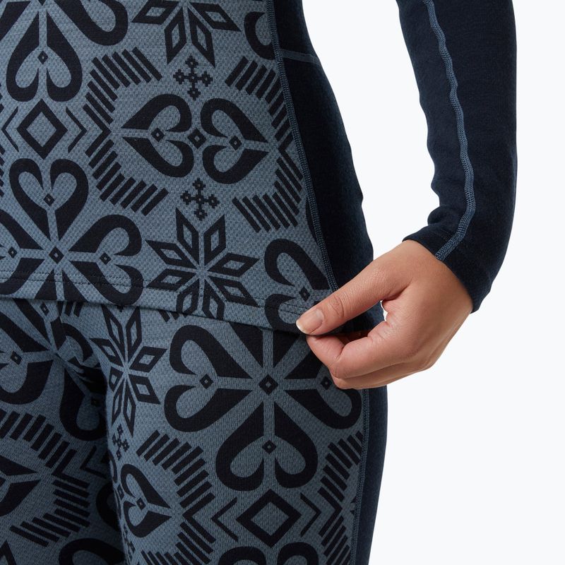 Damen Thermoaktivshirt Helly Hansen Lifa Merino Midweight Graphic Crew navy nordic rose aop 4