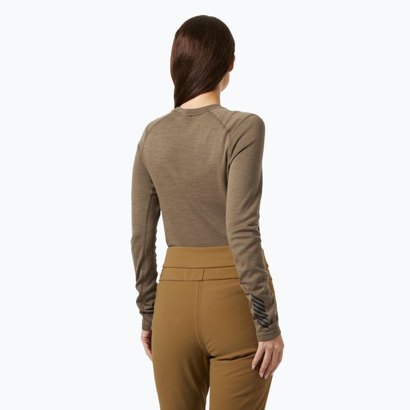 Damen Thermoaktivshirt Helly Hansen Lifa Merino Midweight Graphic Crew sepia houndstooth aop 2