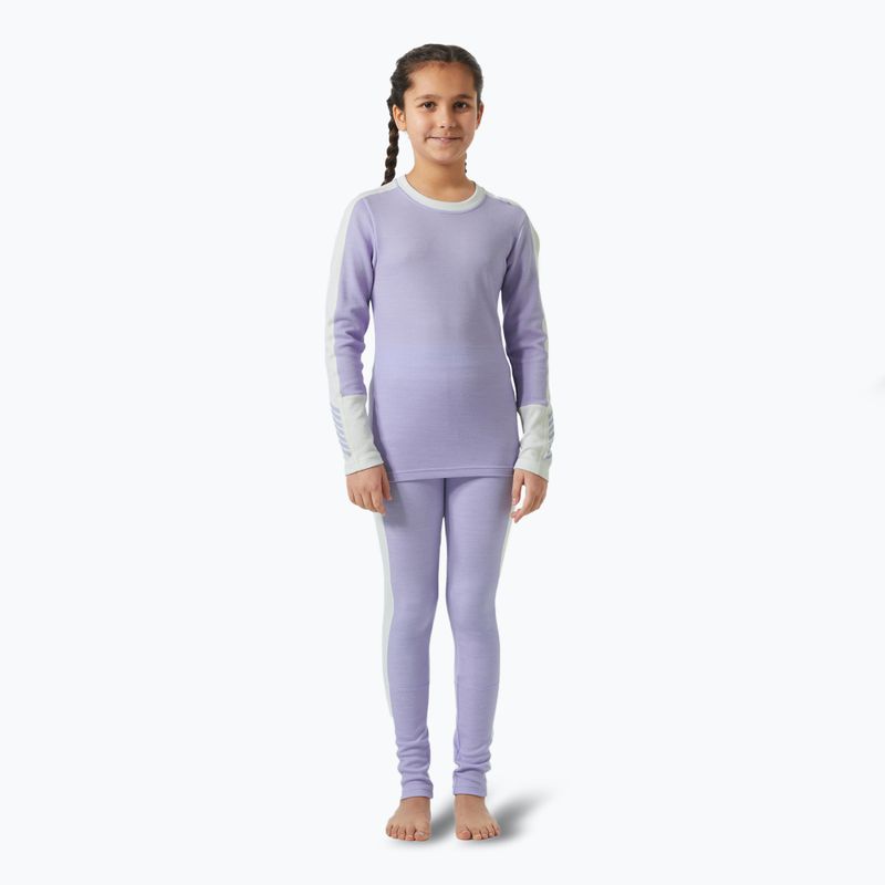 Helly Hansen JR Lifa Merino Midweight hell lavendelfarbenes Thermowäsche-Set für Kinder