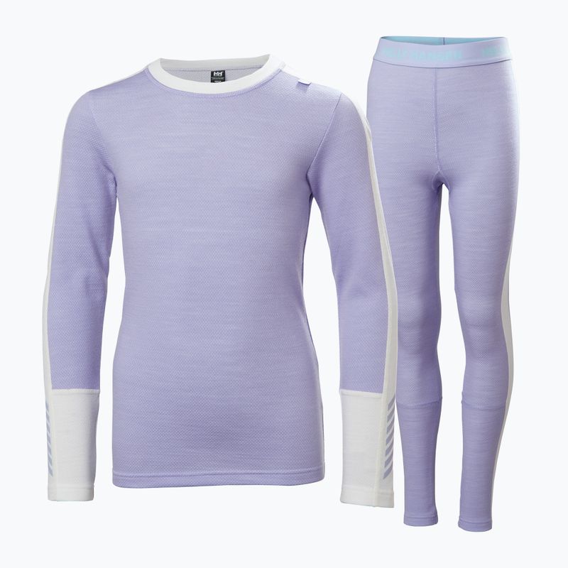 Helly Hansen JR Lifa Merino Midweight hell lavendelfarbenes Thermowäsche-Set für Kinder 5
