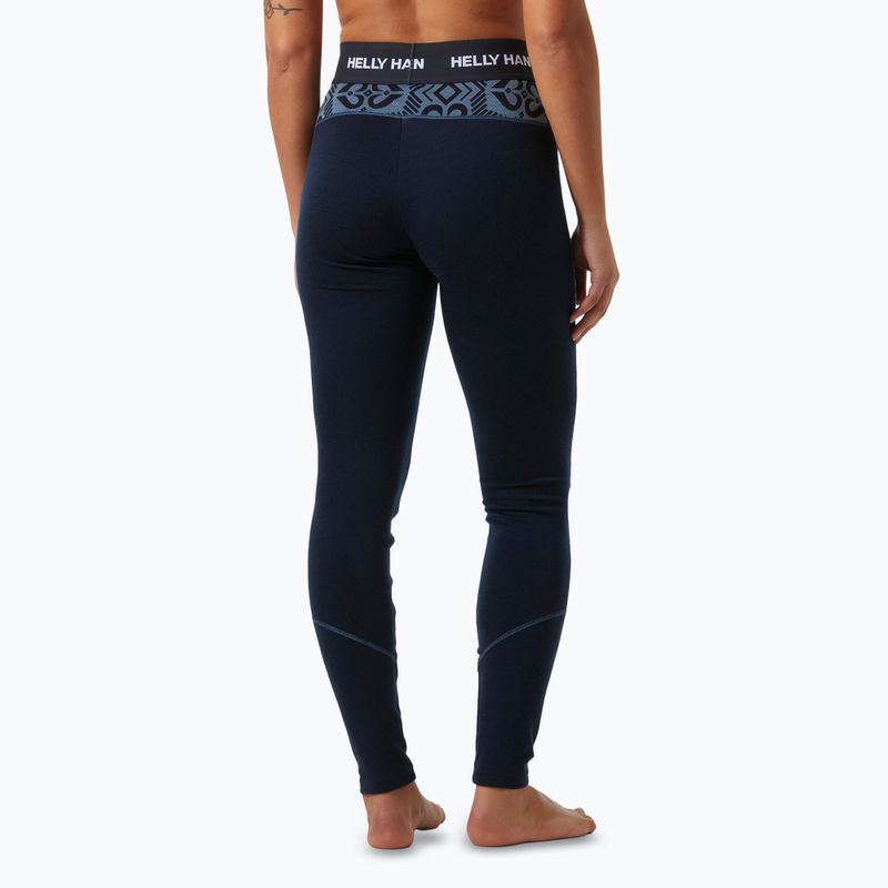 Damen-Thermohose Helly Hansen Lifa Merino Midweight navy nordick rose aop 2
