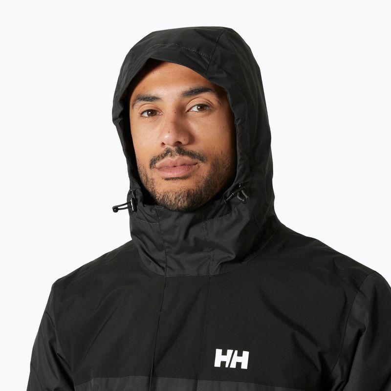 Herren Helly Hansen Vancouver Fleece gefütterte Regenjacke Ebenholz 3