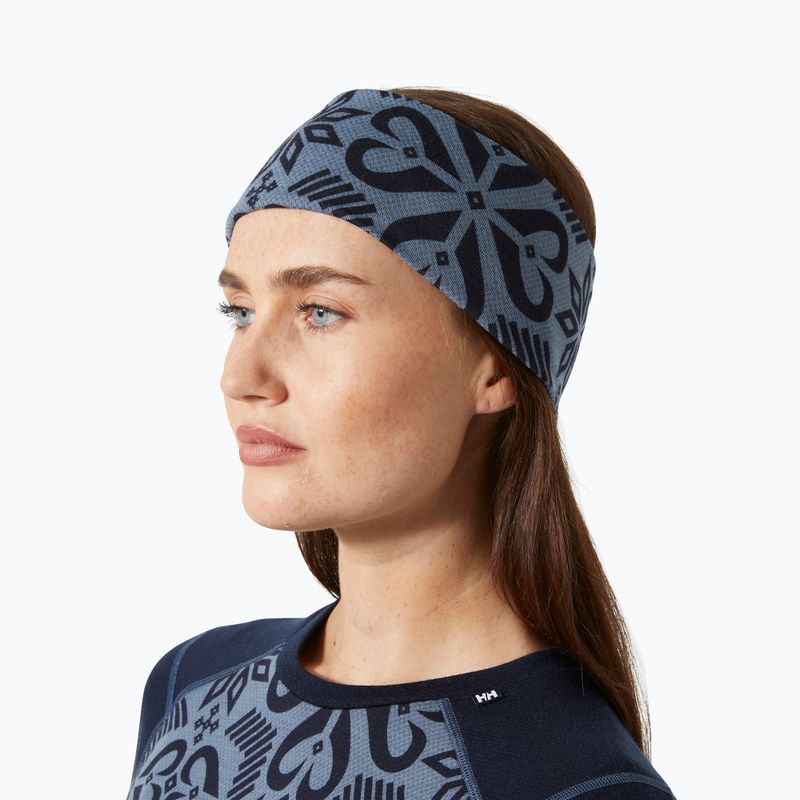 Stirnband Helly Hansen Lifa Merino Navy Nordic Rose Aop 2