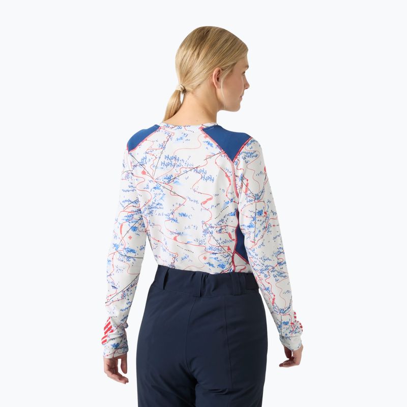 Damen-Funktionssweatshirt Helly Hansen Lifa Active white slope map aop 2