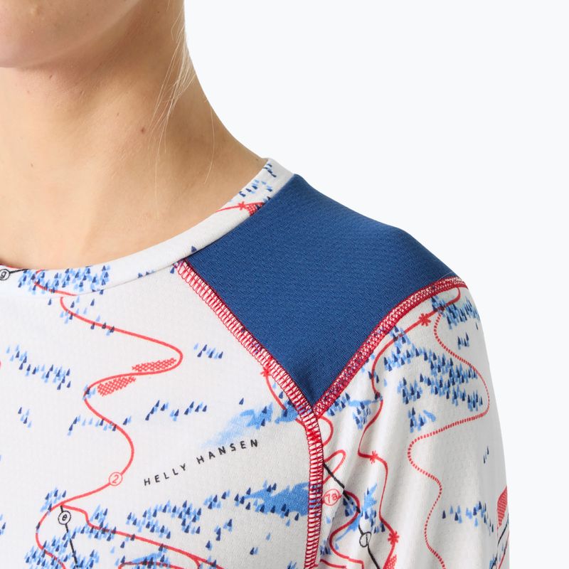 Damen-Funktionssweatshirt Helly Hansen Lifa Active white slope map aop 3