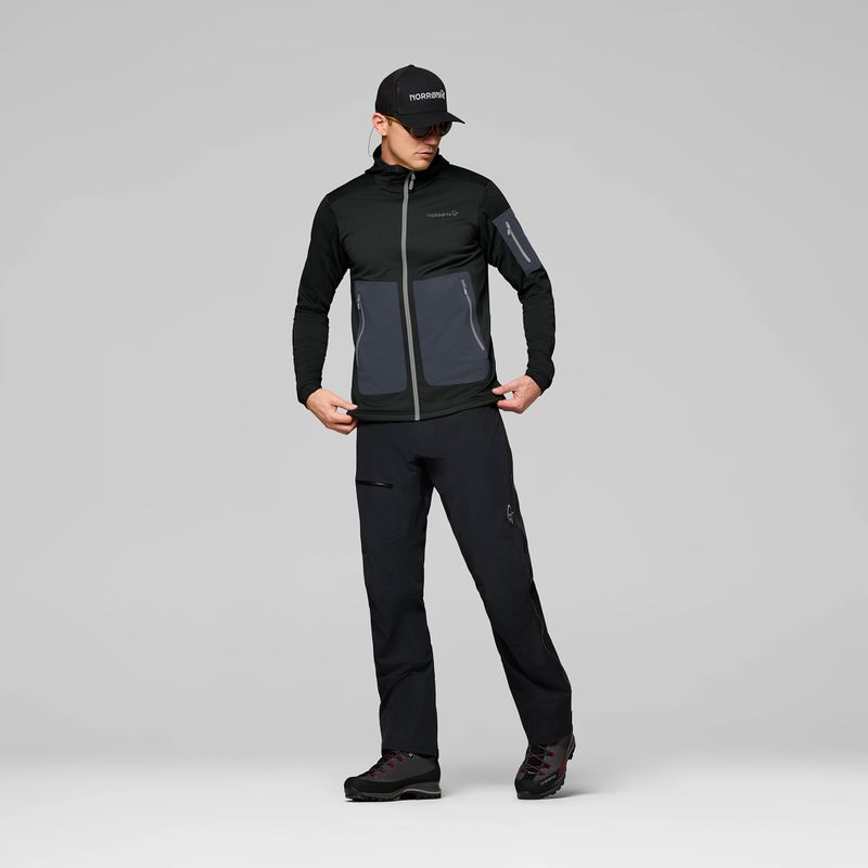 Herren-Trekkingsweatshirt NORRONA Falketind Warm2 Stretch Hood caviar black 2