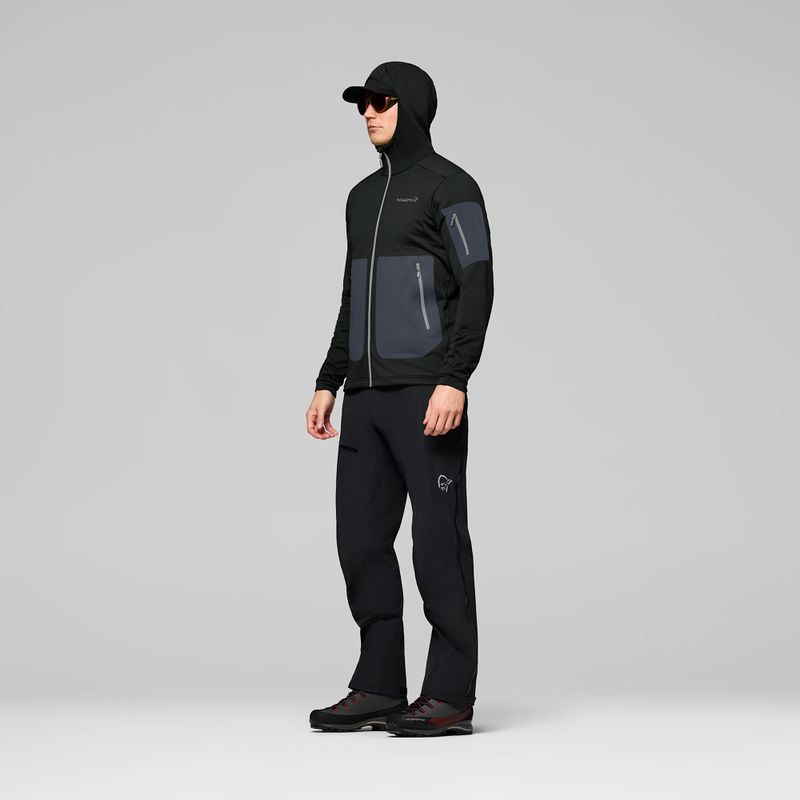 Herren-Trekkingsweatshirt NORRONA Falketind Warm2 Stretch Hood caviar black 4