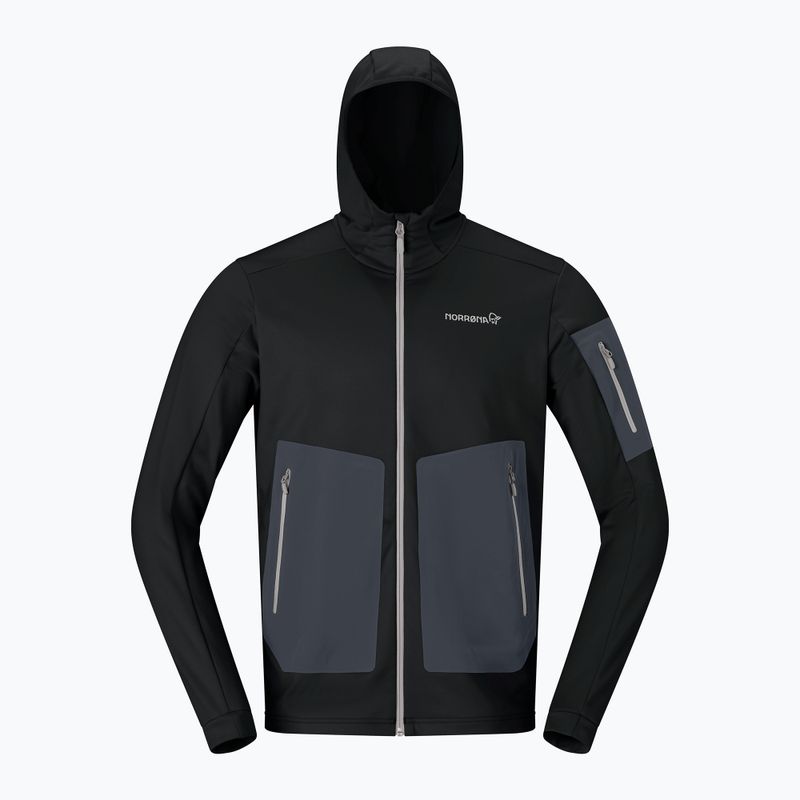 Herren-Trekkingsweatshirt NORRONA Falketind Warm2 Stretch Hood caviar black 5