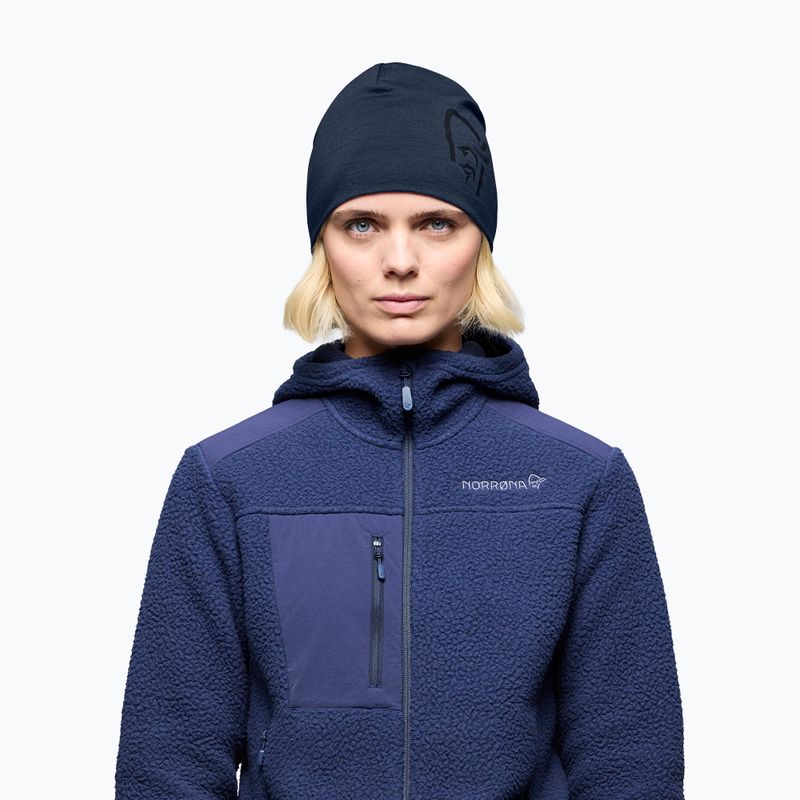 Wintermütze NORRONA PureUll 180 Beanie indigo night 2