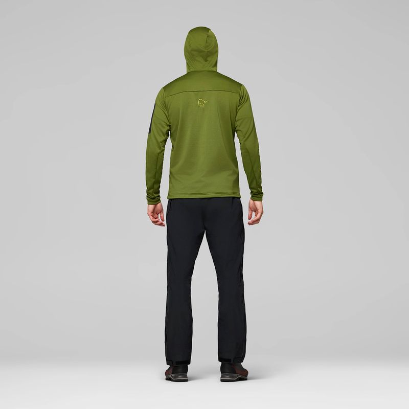 Herren-Trekkingsweatshirt NORRONA Falketind Warm2 Stretch Hood pesto 3