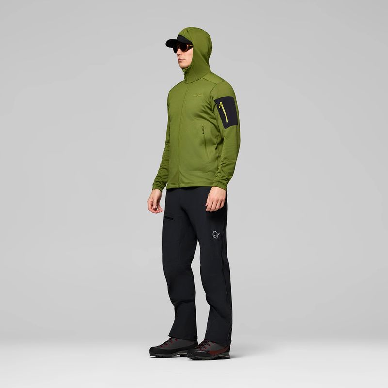 Herren-Trekkingsweatshirt NORRONA Falketind Warm2 Stretch Hood pesto 4