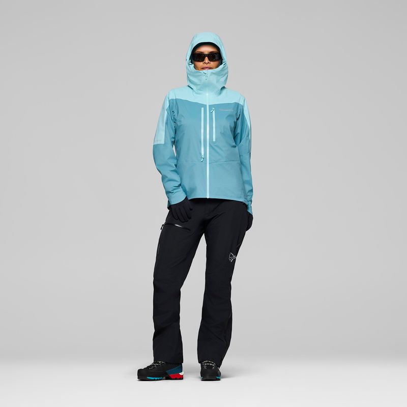Damen-Regenjacke NORRONA Falketind Dri1 brittany blue/aqua haze 2