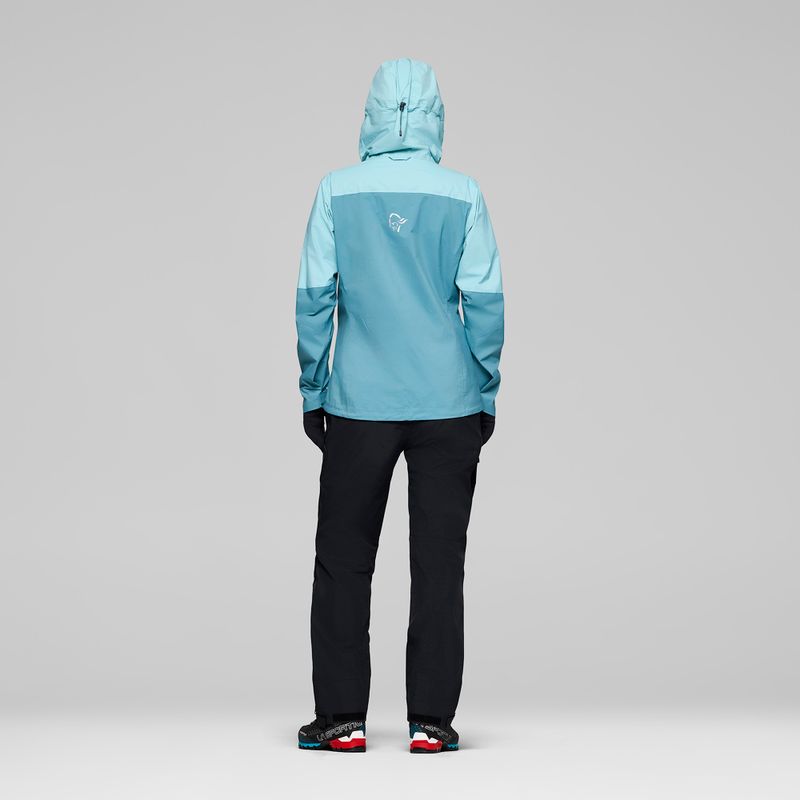 Damen-Regenjacke NORRONA Falketind Dri1 brittany blue/aqua haze 3