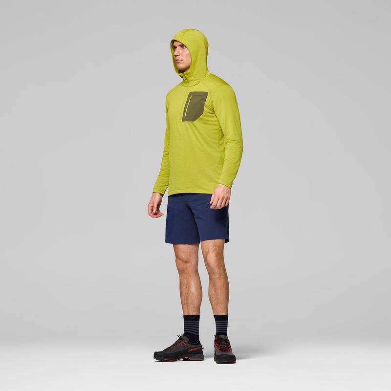 Herren-Trekkingsweatshirt NORRONA Falketind Warm1 Hood golden lime/olive night 4