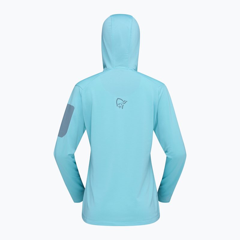 Damen-Trekkingsweatshirt NORRONA Falketind Warm1 Hood aqua haze/trooper 6