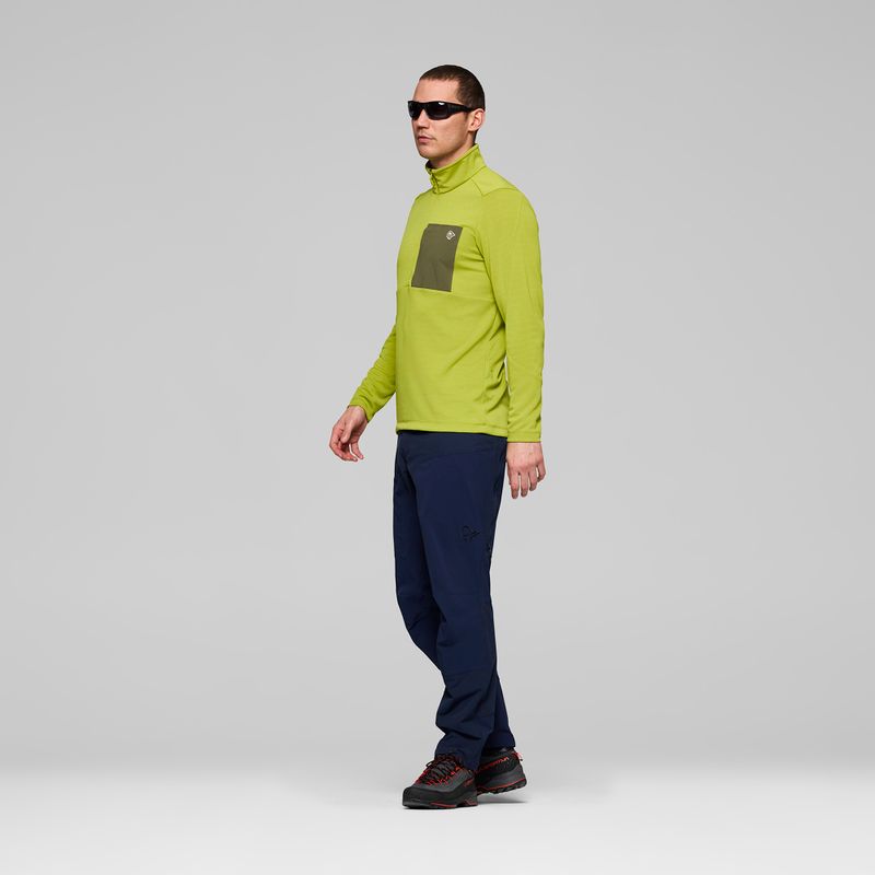 Herren-Trekkingsweatshirt NORRONA Femund Warm1 Zip Neck golden lime/olive night 4