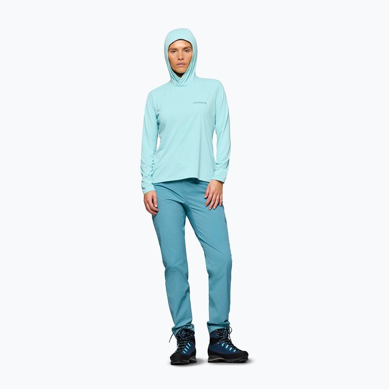 Damen-Trekkingsweatshirt NORRONA Femund Tech Hood aqua haze 2