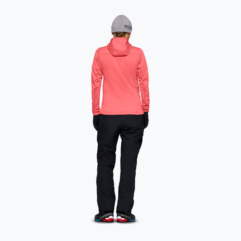 Damen-Trekkingsweatshirt NORRONA Falketind Warm2 Stretch Hood deep sea coral/baked apple 3