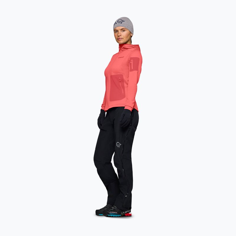 Damen-Trekkingsweatshirt NORRONA Falketind Warm2 Stretch Hood deep sea coral/baked apple 4