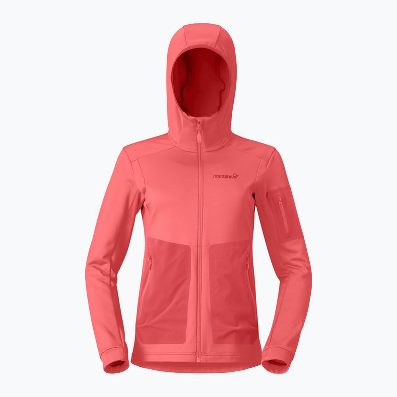 Damen-Trekkingsweatshirt NORRONA Falketind Warm2 Stretch Hood deep sea coral/baked apple 5