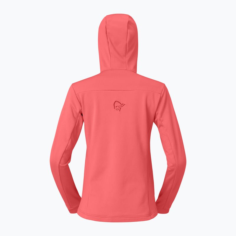 Damen-Trekkingsweatshirt NORRONA Falketind Warm2 Stretch Hood deep sea coral/baked apple 6