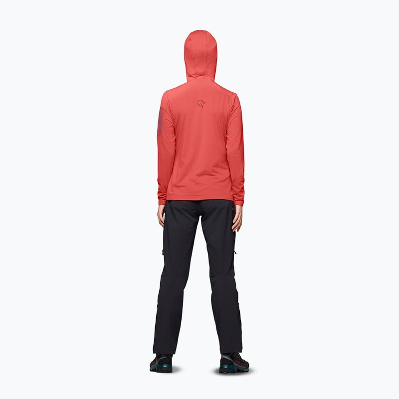 Damen-Trekkingsweatshirt NORRONA Falketind Warm1 Hood deep sea coral/baked apple 3