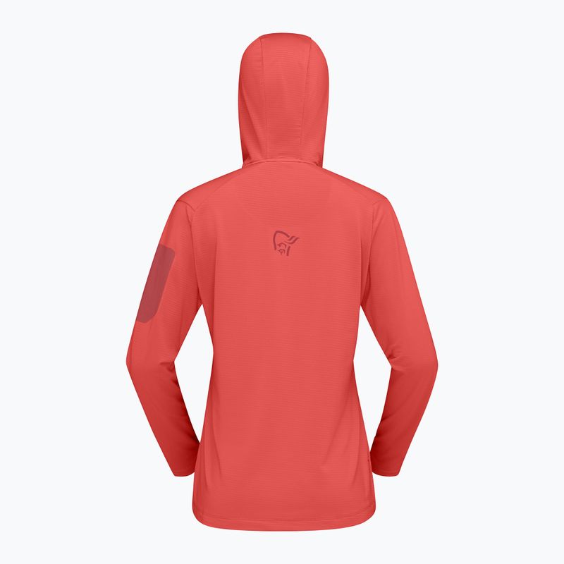 Damen-Trekkingsweatshirt NORRONA Falketind Warm1 Hood deep sea coral/baked apple 6