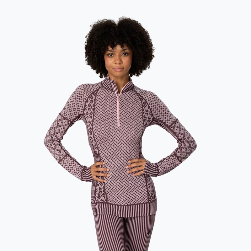 Damen-Funktionssweatshirt KARI TRAA Smekker Half Zip cocoa powder