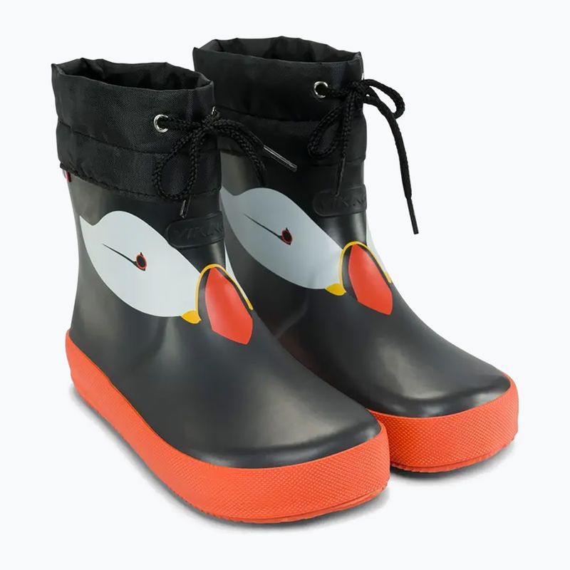 Kinder-Gummistiefel Viking Footwear Alv Barefoot Pfotenabdruck schwarz 10