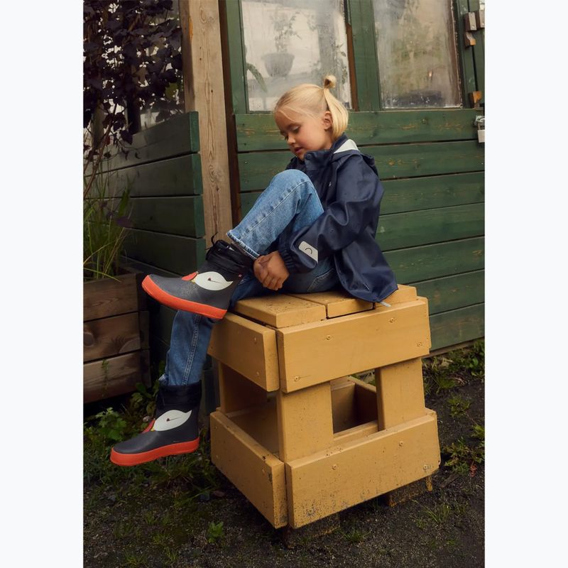 Kinder-Gummistiefel Viking Footwear Alv Barefoot Pfotenabdruck schwarz 14