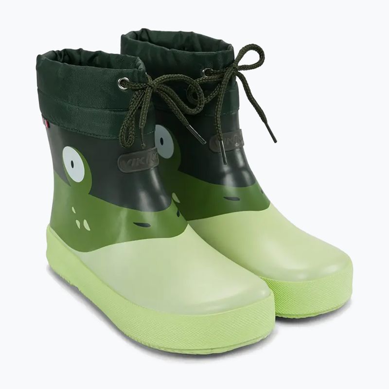 Kinder-Gummistiefel Viking Footwear Alv Barefoot Pfotenabdruck hellgrün/grün 10