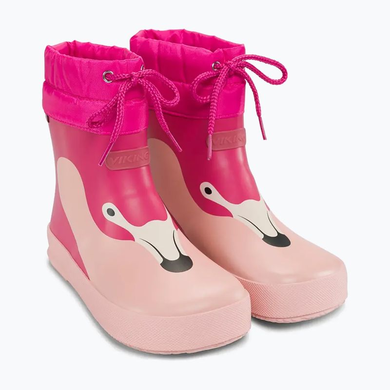 Kinder-Gummistiefel Viking Footwear Alv Barefoot Pfotenabdruck hellrosa/magenta 10