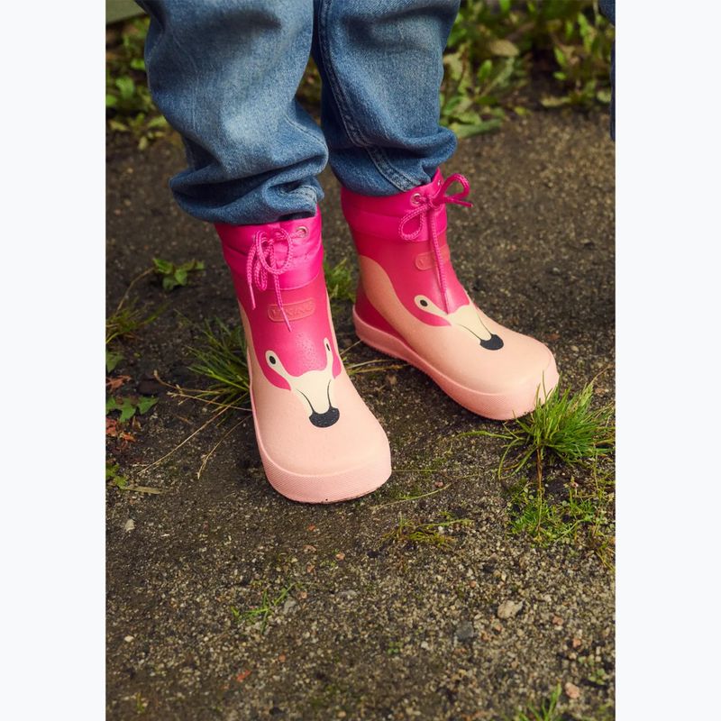 Kinder-Gummistiefel Viking Footwear Alv Barefoot Pfotenabdruck hellrosa/magenta 14