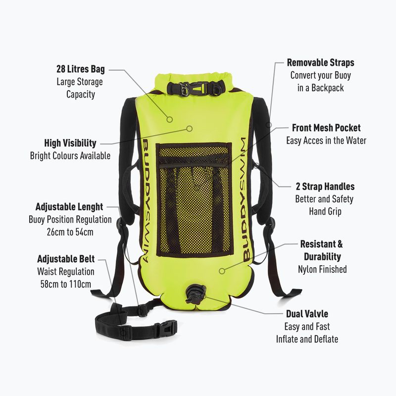 Rettungsboje BuddySwim Backpack 28 l yellow 2