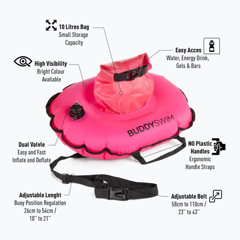 Sicherungsboje BuddySwim Hydrastation 10 l pink 3