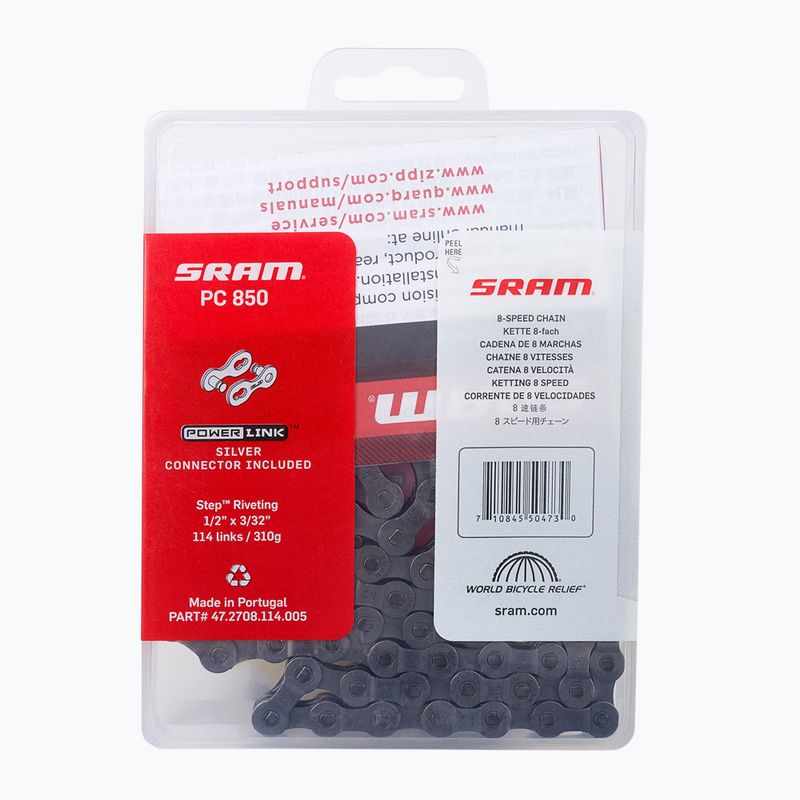 Fahrradkette SRAM 10 CN PC850 W/ PWR grau 47.2708.114.005 2